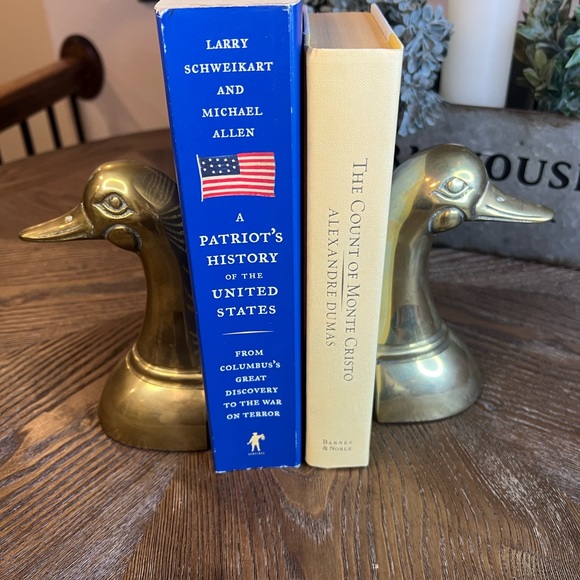 Vintage (1960) Solid Brass Gold Mallard Bookends - Picture 5 of 5